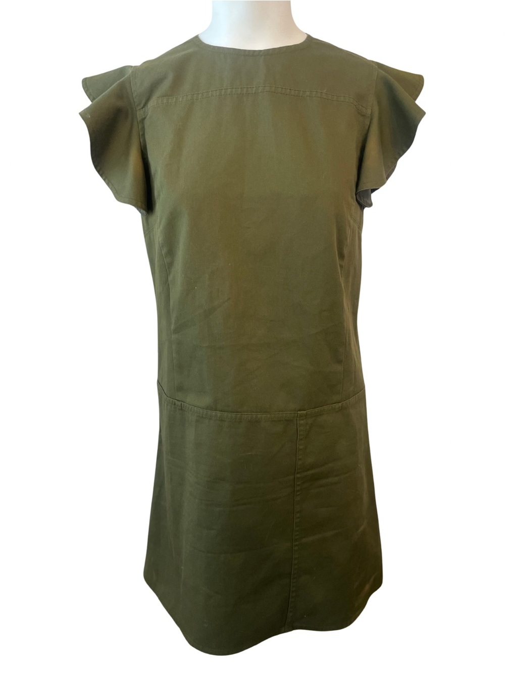 Harvey Faircloth Grunge Olive Mini Dress